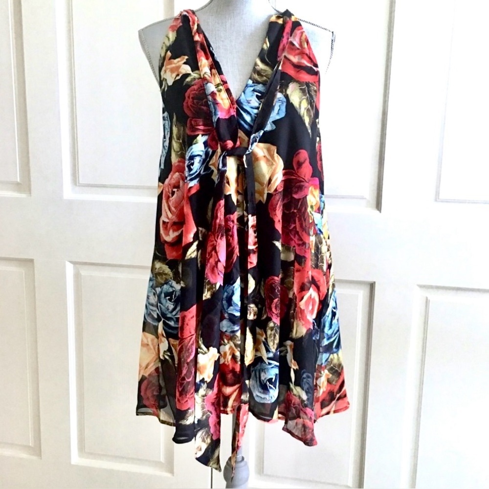 Show Me Your Mumu Tess Tie Dress | Floral Halter Mini | Size M NWT